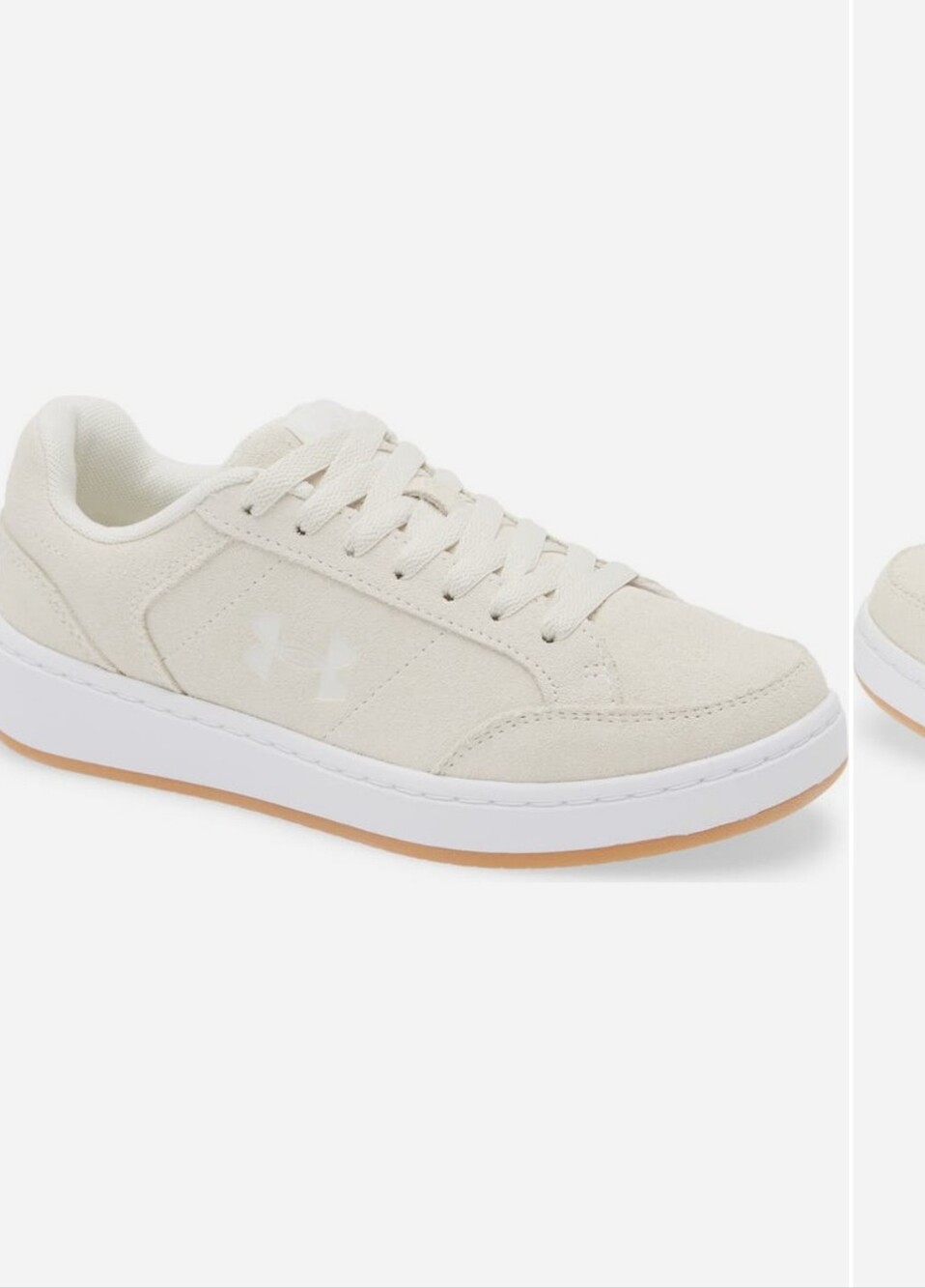 Under Armour Cream Suede Low-Top Sneaker